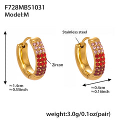 18K Gold-Plated Cubic Zirconia U-Hoop Earrings
