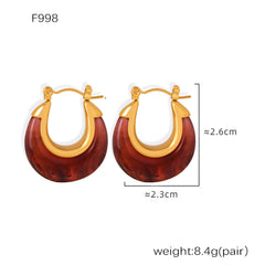 Color Resin Stud and Hoop Earring Designs