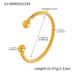 18K Gold-Plated Sculptural Flexible Cuff Bracelet