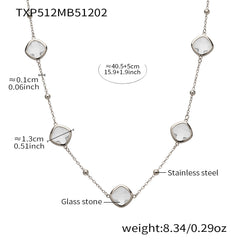 Faceted Glass Stone Necklace, Bracelet & Earrings