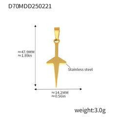 Gold-Tone Symbol & Ocean Stainless Steel Pendants