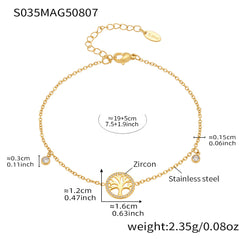 Cubic Zirconia Nature Charm Anklets