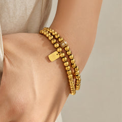 Gold-Tone Beaded Tag Charm Bracelets