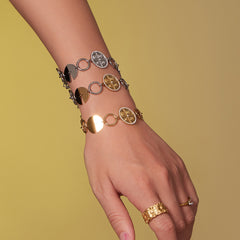 Disc & Letter Charm Necklace & Bracelet