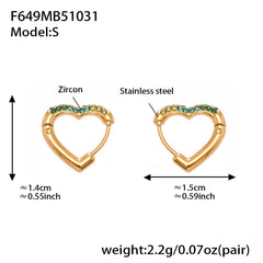 18K Gold-Plated Heart Cubic Zirconia Hoop Earrings