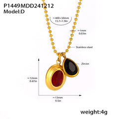 18K Gold-Plated Cubic Zirconia Drop Charm Necklace