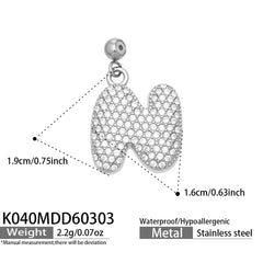 Cubic Zirconia Letter Charms & Separate Necklace Chains
