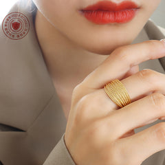 Multi-Line Open Band Ring
