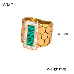 Gold-Tone Geometric Inlay Jewelry