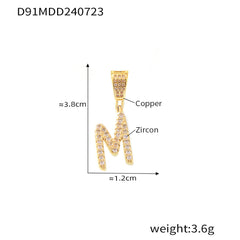 18K Gold-Plated Script Initial Charm Pendant
