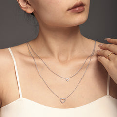 Layered Open Heart Necklace