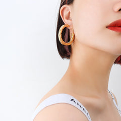 18K Gold-Plated Twisted Hoop Earrings