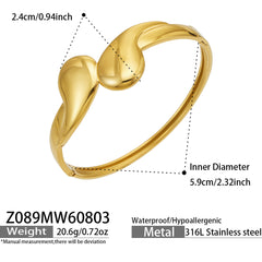 18K Gold-Plated Teardrop and Link Bangle Designs