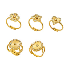 18K Gold-Plated Cubic Zirconia Geometric Open Rings