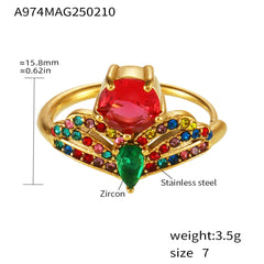Statement Cubic Zirconia Open Ring