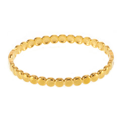 18K Gold-Plated Beaded Clasp Bangle Bracelet