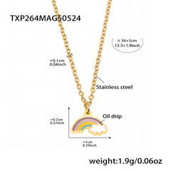 Rainbow & Cloud Enamel Necklace, Ring, Bracelet or Earrings