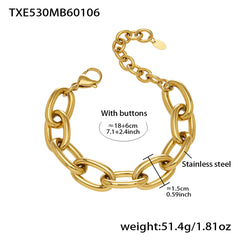 18K Gold-Plated Bold Rounded Link Jewelry