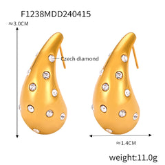 Stone-Accent Teardrop Stud Earrings