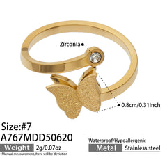 18K Gold-Plated Butterfly Ring Designs