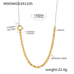 Two-Tone & Polished Long Toggle Necklaces
