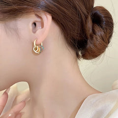 Daphne Vintage-Inspired Enamel Huggie Earrings