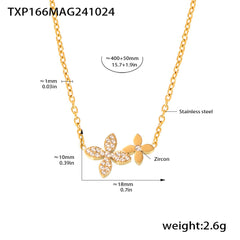 Cubic Zirconia Clover Necklace & Bracelet