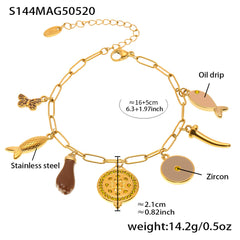Enamel Charm Bracelet, Anklet or Pendant Pack