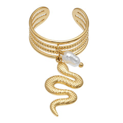 Gold-Tone Sculptural Snake Ring Designs