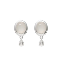 Nadine White Mother-of-Pearl Teardrop Drop Earrings