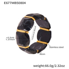 Colorful Resin Link Stretch Bracelet