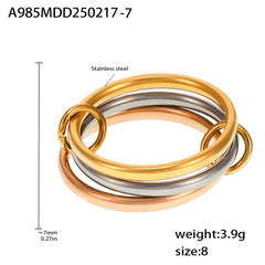 Layered Band Cubic Zirconia Ring