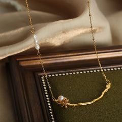 Freshwater Pearl Rose Accent Necklace