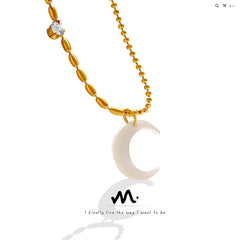 Shell Crescent Pendant Necklace