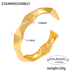 18K Gold-Plated Faceted Open Cuff Bracelet