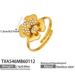 18K Gold-Plated Sculptural Clover Jewelry