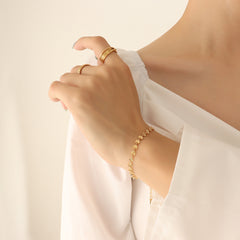 Textured Round-Bead Chain Bracelet
