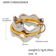 Cubic Zirconia Multi-Line Ring Designs