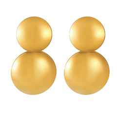 Polished Double-Disc Stainless Steel Earrings