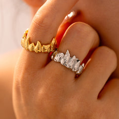 18K Gold-Plated Flame Detail Ring
