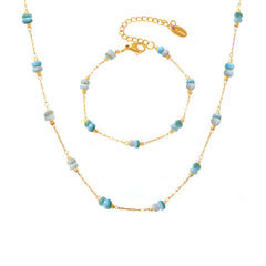 Amazonite Necklace Bracelet or Flat Chain