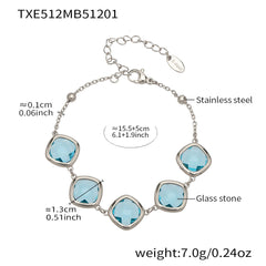 Faceted Glass Stone Necklace, Bracelet & Earrings