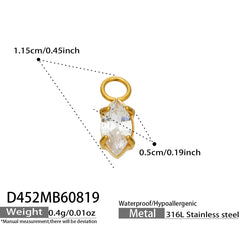 18K Gold-Plated Cubic Zirconia Pendant or Hoop Earrings