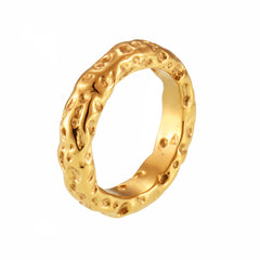 18K Gold-Plated Organic Textured Band Ring