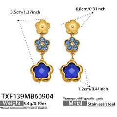 Cubic Zirconia Four-Petal Flower Jewelry