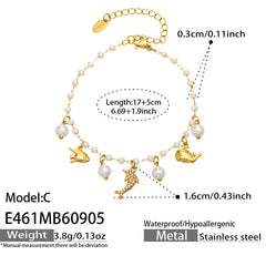 Ocean Charm Shell Pearl-Look Bracelet