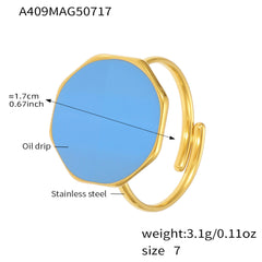 Round Enamel Stainless Steel Open Ring