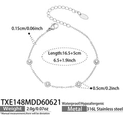 18K Gold-Plated Color Cubic Zirconia Station Jewelry