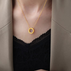 Circular Floating Accent Pendant Necklace