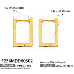 18K Gold-Plated & Rose Gold-Tone Rectangular Hoops